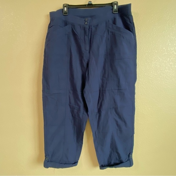 J. Jill Pants - J Jill‎ New Size 16W Ink Navy Blue Elastic Waist Roll Cuff Convertible Pants